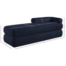  Color_Navy -- Kennedy Navy Chenille Fabric Upholstered Bench IMAGE 13