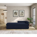  Color_Navy -- Kennedy Navy Chenille Fabric Upholstered Bench IMAGE 2