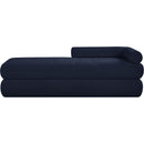  Color_Navy -- Kennedy Navy Chenille Fabric Upholstered Bench IMAGE 3