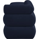  Color_Navy -- Kennedy Navy Chenille Fabric Upholstered Bench IMAGE 4
