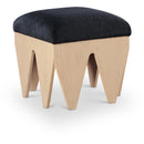  Color_Black -- Meridian Altair Velour Fur Fabric Upholstered Bench IMAGE 1
