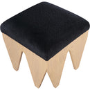  Color_Black -- Meridian Altair Velour Fur Fabric Upholstered Bench IMAGE 4
