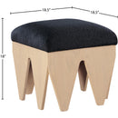  Color_Black -- Meridian Altair Velour Fur Fabric Upholstered Bench IMAGE 6