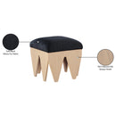 Color_Black -- Meridian Altair Velour Fur Fabric Upholstered Bench IMAGE 7