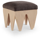  Color_Brown -- Altair Brown Velour Fur Fabric Upholstered Bench IMAGE 1