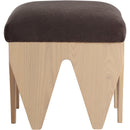 Meridian Altair Brown Velour Fur Fabric Bench IMAGE 3