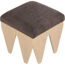  Color_Brown -- Altair Brown Velour Fur Fabric Upholstered Bench IMAGE 4