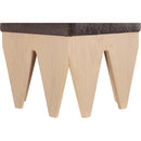 Meridian Altair Brown Velour Fur Fabric Bench IMAGE 5