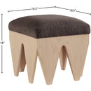  Color_Brown -- Altair Brown Velour Fur Fabric Upholstered Bench IMAGE 6