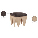  Color_Brown -- Altair Brown Velour Fur Fabric Upholstered Bench IMAGE 7