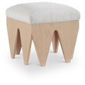  Color_Cream -- Altair Cream Velour Fur Fabric Upholstered Bench IMAGE 1