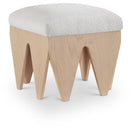  Color_Cream -- Altair Cream Velour Fur Fabric Upholstered Bench IMAGE 1