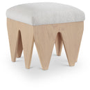 Meridian Altair Cream Velour Fur Fabric Bench IMAGE 1