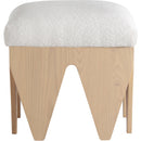  Color_Cream -- Altair Cream Velour Fur Fabric Upholstered Bench IMAGE 3