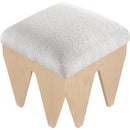  Color_Cream -- Altair Cream Velour Fur Fabric Upholstered Bench IMAGE 4