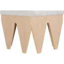  Color_Cream -- Altair Cream Velour Fur Fabric Upholstered Bench IMAGE 5