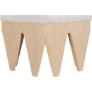 Meridian Altair Cream Velour Fur Fabric Bench IMAGE 5