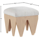  Color_Cream -- Altair Cream Velour Fur Fabric Upholstered Bench IMAGE 6