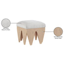  Color_Cream -- Altair Cream Velour Fur Fabric Upholstered Bench IMAGE 7