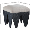  Color_Beige -- Meridian Altair Velour Fur Fabric Upholstered Bench IMAGE 6