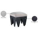  Color_Beige -- Meridian Altair Velour Fur Fabric Upholstered Bench IMAGE 7