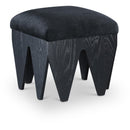  Color_Black -- Altair Black Velour Fur Fabric Upholstered Bench IMAGE 1