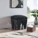  Color_Black -- Altair Black Velour Fur Fabric Upholstered Bench IMAGE 2