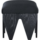  Color_Black -- Altair Black Velour Fur Fabric Upholstered Bench IMAGE 3