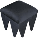  Color_Black -- Altair Black Velour Fur Fabric Upholstered Bench IMAGE 4