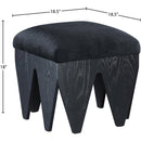  Color_Black -- Altair Black Velour Fur Fabric Upholstered Bench IMAGE 6