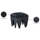  Color_Black -- Altair Black Velour Fur Fabric Upholstered Bench IMAGE 7