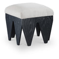  Color_Cream -- Altair Cream Velour Fur Fabric Upholstered Bench IMAGE 1