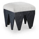  Color_Cream -- Altair Cream Velour Fur Fabric Upholstered Bench IMAGE 1