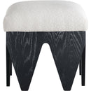  Color_Cream -- Altair Cream Velour Fur Fabric Upholstered Bench IMAGE 3