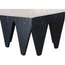  Color_Cream -- Altair Cream Velour Fur Fabric Upholstered Bench IMAGE 5