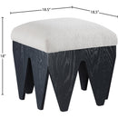  Color_Cream -- Altair Cream Velour Fur Fabric Upholstered Bench IMAGE 6