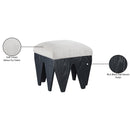  Color_Cream -- Altair Cream Velour Fur Fabric Upholstered Bench IMAGE 7
