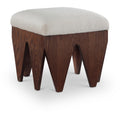  Color_Beige -- Meridian Altair Velour Fur Fabric Upholstered Bench IMAGE 1
