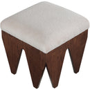  Color_Beige -- Meridian Altair Velour Fur Fabric Upholstered Bench IMAGE 4