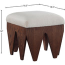  Color_Beige -- Meridian Altair Velour Fur Fabric Upholstered Bench IMAGE 6