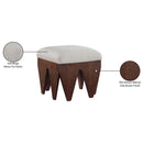  Color_Beige -- Meridian Altair Velour Fur Fabric Upholstered Bench IMAGE 7