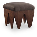  Color_Brown -- Altair Brown Velour Fur Fabric Upholstered Bench IMAGE 1