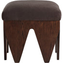  Color_Brown -- Altair Brown Velour Fur Fabric Upholstered Bench IMAGE 3