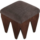  Color_Brown -- Altair Brown Velour Fur Fabric Upholstered Bench IMAGE 4
