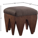 Color_Brown -- Altair Brown Velour Fur Fabric Upholstered Bench IMAGE 6