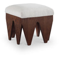  Color_Cream -- Altair Cream Velour Fur Fabric Upholstered Bench IMAGE 1