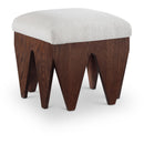  Color_Cream -- Altair Cream Velour Fur Fabric Upholstered Bench IMAGE 1