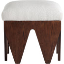  Color_Cream -- Altair Cream Velour Fur Fabric Upholstered Bench IMAGE 3