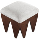  Color_Cream -- Altair Cream Velour Fur Fabric Upholstered Bench IMAGE 4