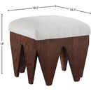  Color_Cream -- Altair Cream Velour Fur Fabric Upholstered Bench IMAGE 6